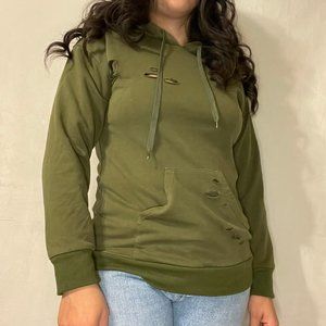 Distressed Green Hoodie